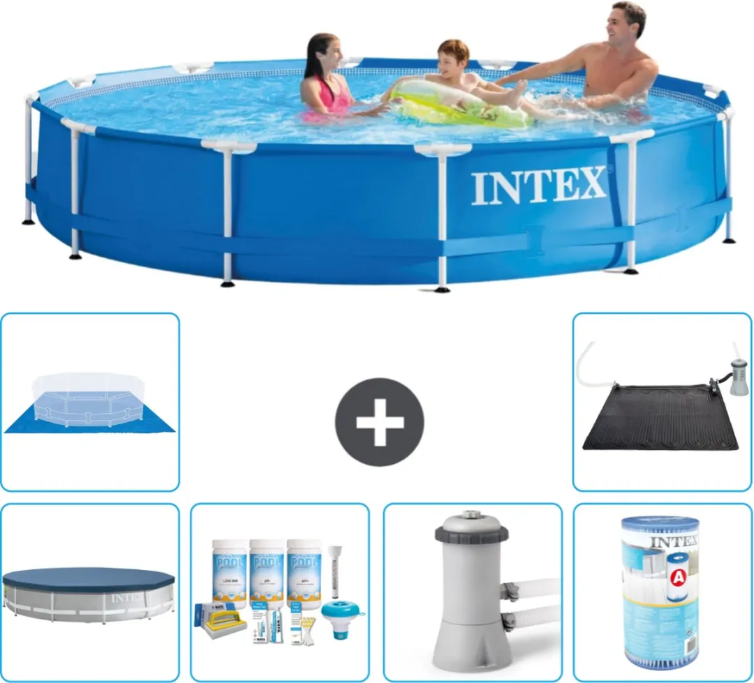 Intex 28210NP-Blauw Rond Frame Zwembad 366x76cm