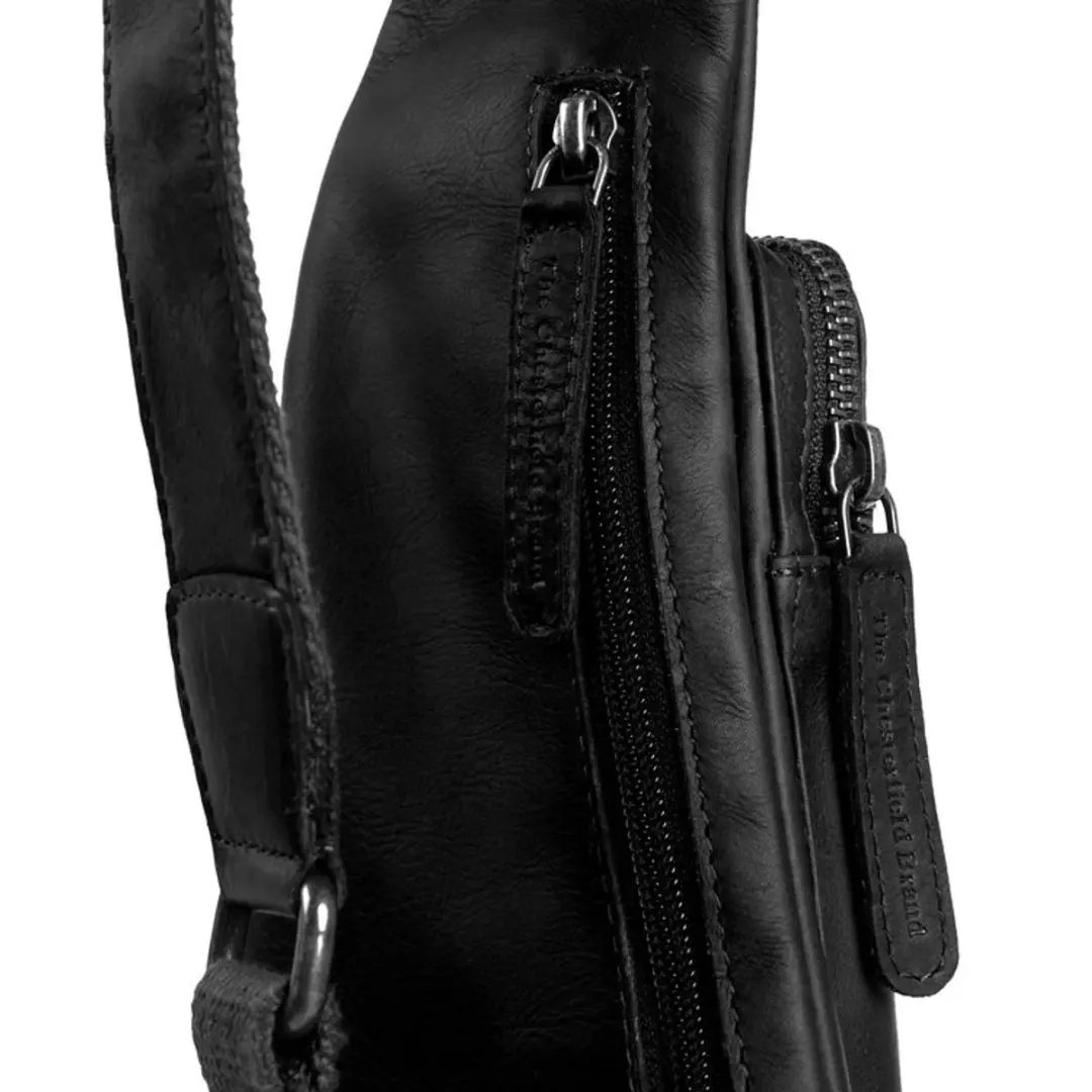 Chesterfield Logan Leren Crossbody Rugzak - 4 l - Zwart - afbeelding 6 van 6