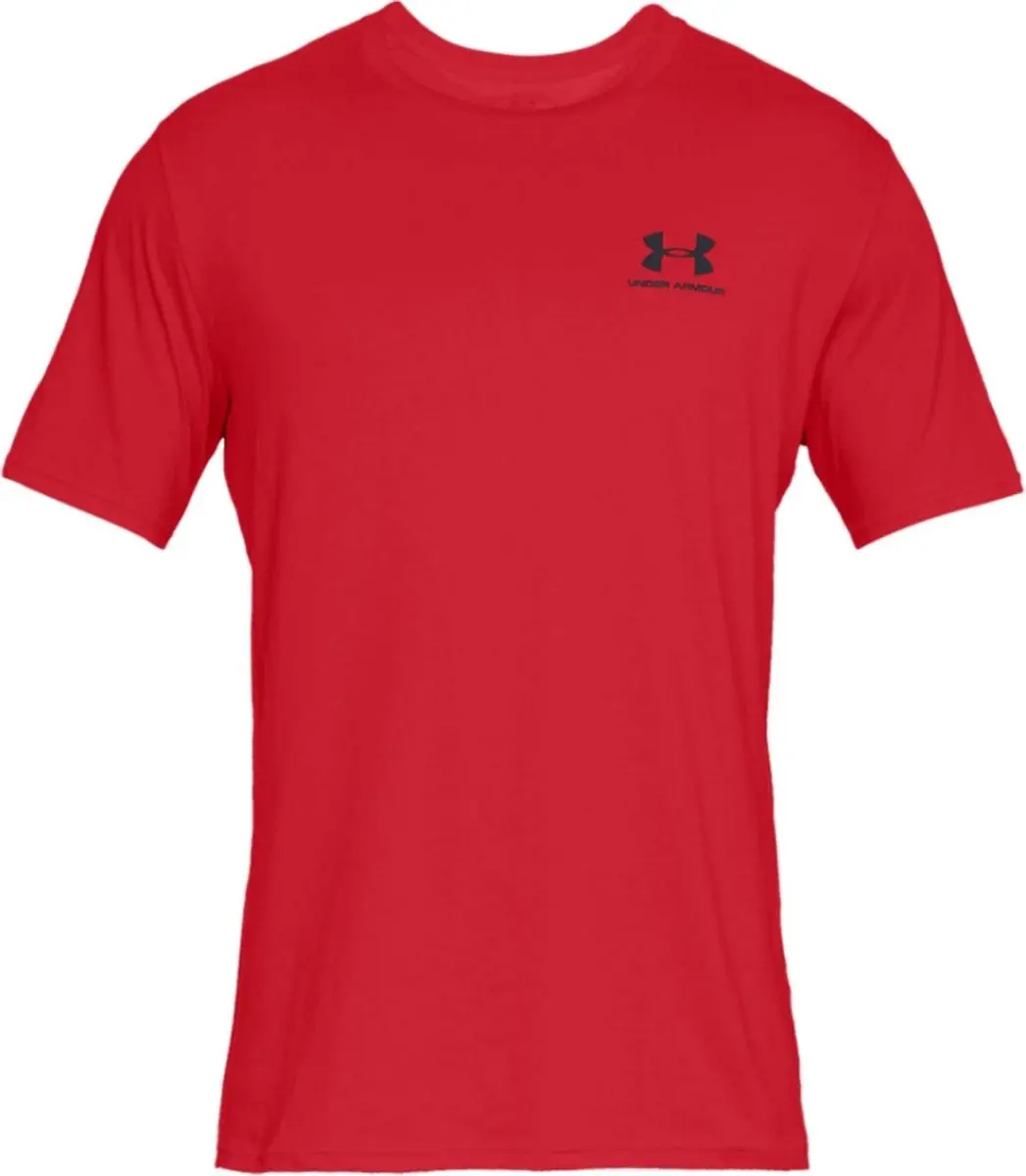 Under Armour Sportstyle Left Chest T-shirt - Rood/Zwart - afbeelding 6 van 6