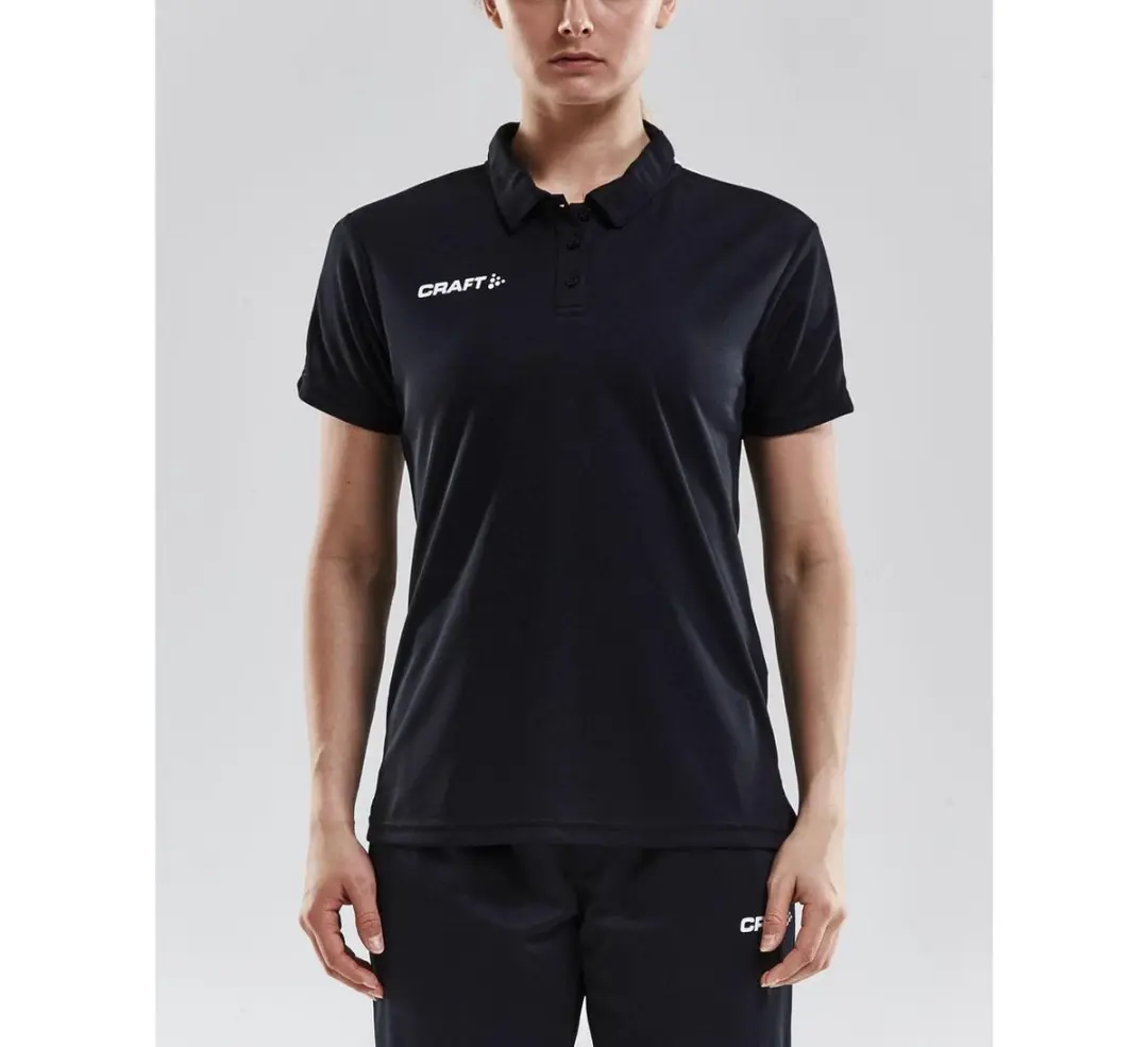 Craft Progress Polo Piqué Dames - Zwart/Wit - L - afbeelding 2 van 4