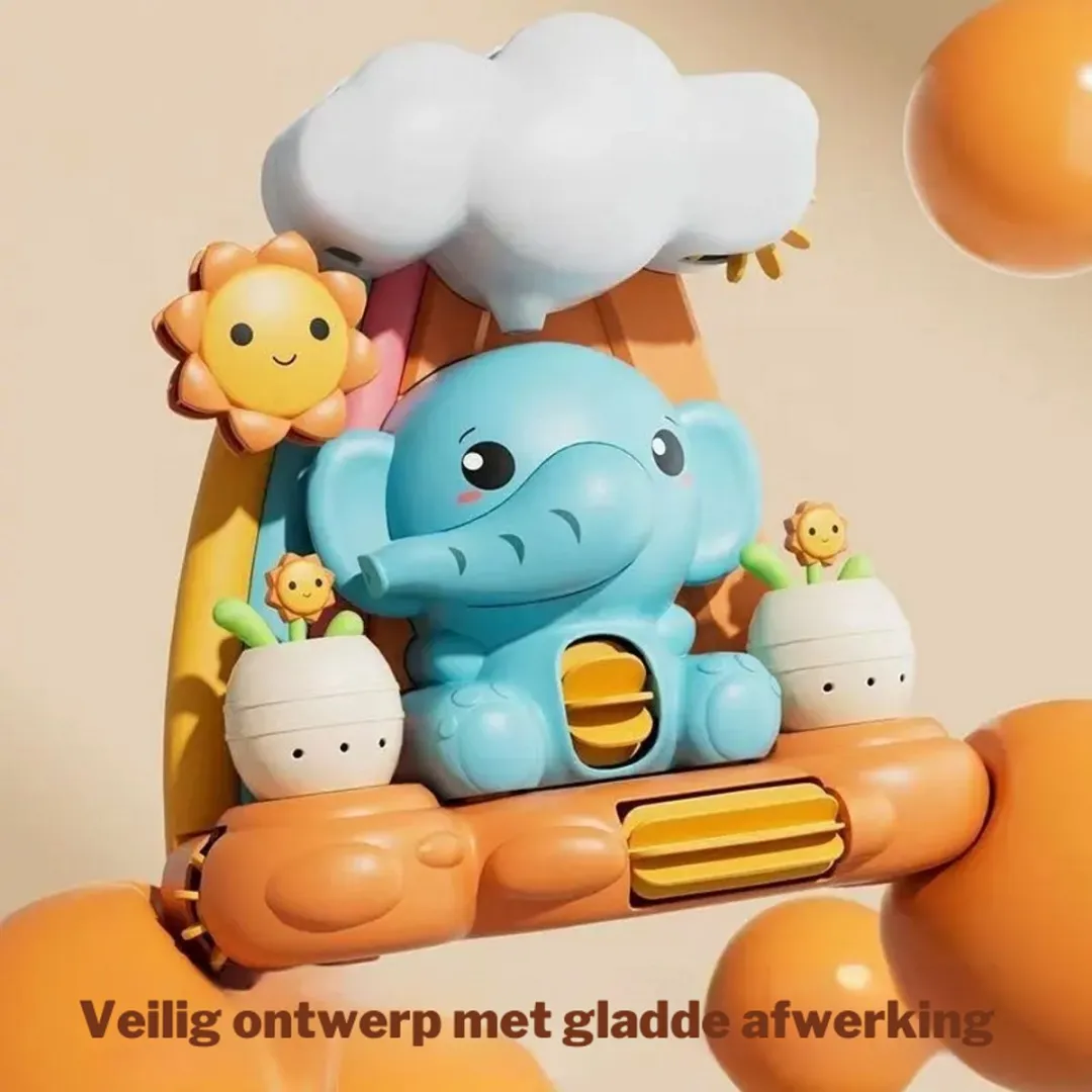 Magnitoys Bad Speelgoed – Waterval Olifant – Water Speelgoed met Draaieffect – Baby & Peuter Douche Speelgoed