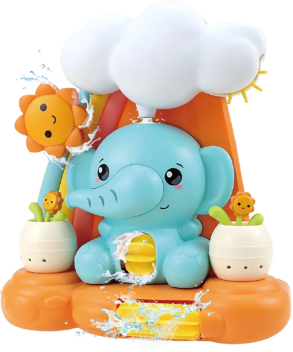 Magnitoys Bad Speelgoed – Waterval Olifant – Water Speelgoed met Draaieffect – Baby & Peuter Douche Speelgoed