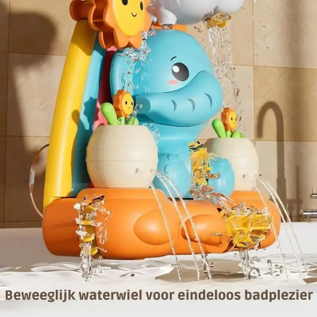 Magnitoys Bad Speelgoed – Waterval Olifant – Water Speelgoed met Draaieffect – Baby & Peuter Douche Speelgoed