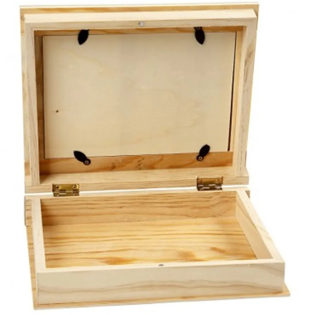 Creativ Company Houten Doos Boek 21,7x18cm - Blanco