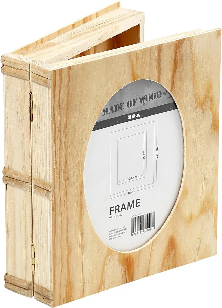 Creativ Company Houten Doos Boek 21,7x18cm - Blanco