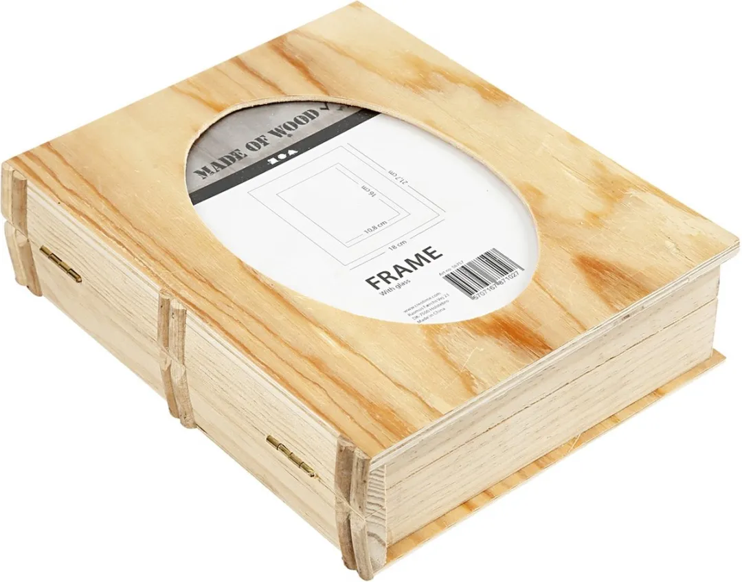 Creativ Company Houten Doos Boek 21,7x18cm - Blanco