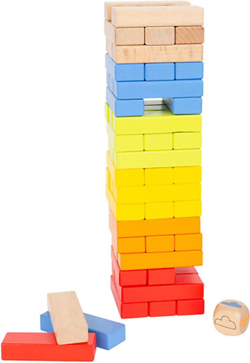 Small Foot Regenboog Wiebeltoren - 55 Stukken - Wit