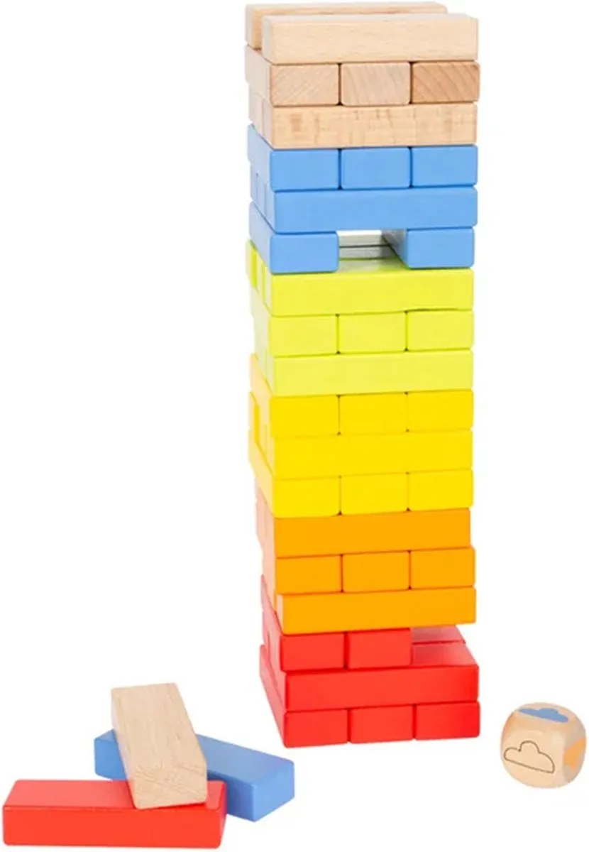 Small Foot Regenboog Wiebeltoren - 55 Stukken - Wit