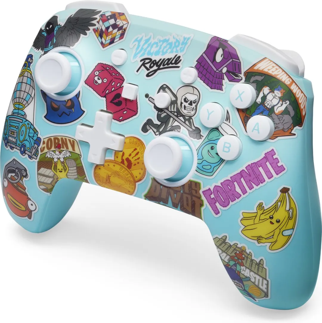 PowerA Geavanceerde Draadloze Controller voor Nintendo Switch - Sticker Mania - Fortnite