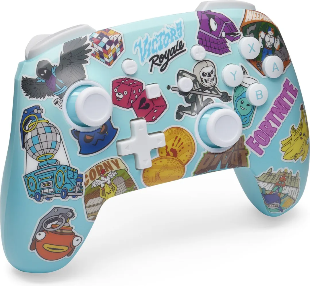 PowerA Geavanceerde Draadloze Controller voor Nintendo Switch - Sticker Mania - Fortnite