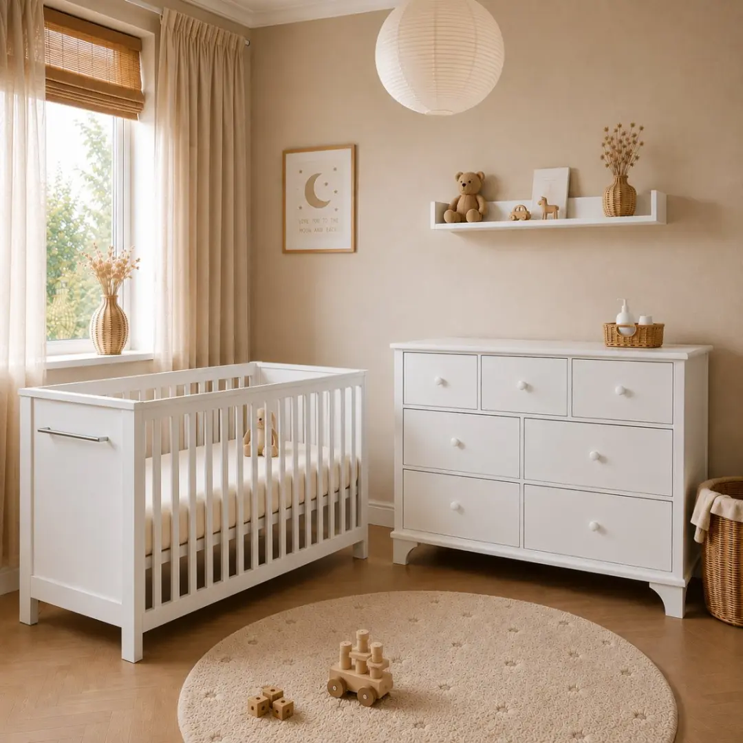 Born Lucky Babykamer Ronda 2 Delig Wit Met Baby Bed Noël