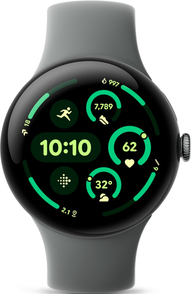 Google Pixel Watch 3 - Smartwatch - 45mm - Grijsgroen/Grijsgroen