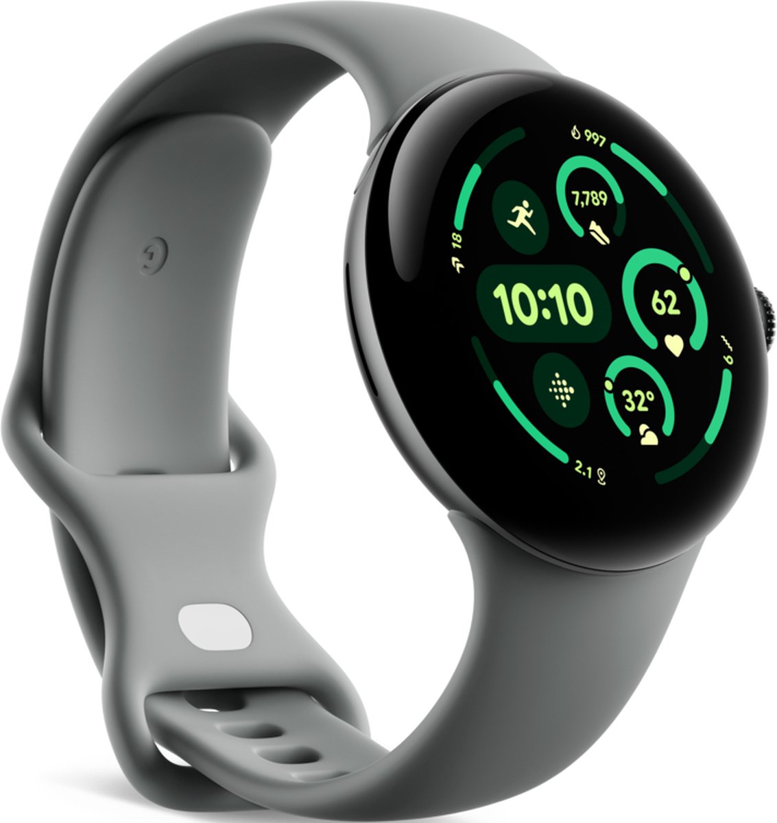 Google Pixel Watch 3 - Smartwatch - 45mm - Grijsgroen/Grijsgroen