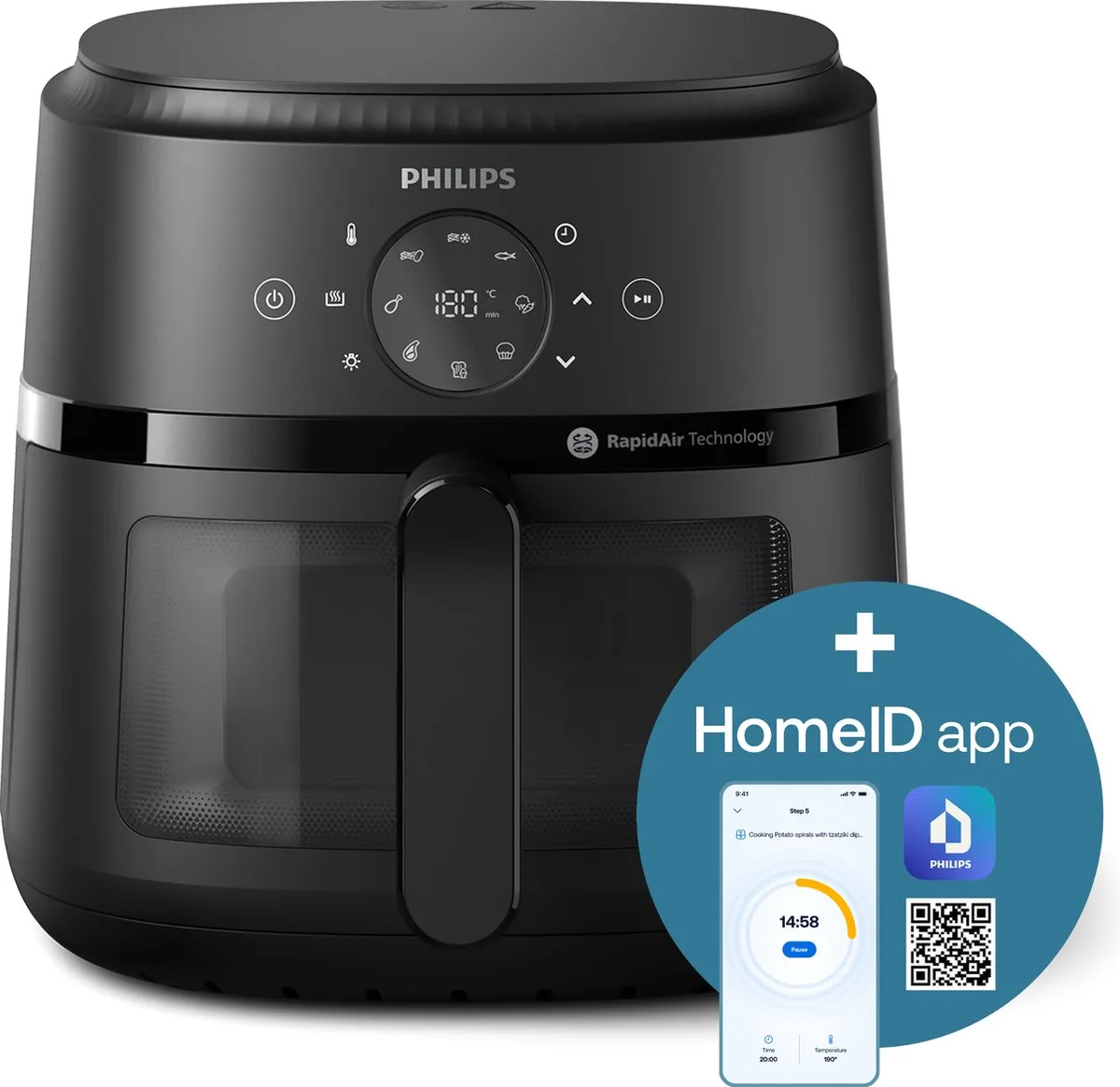 Philips 2000 Series Airfryer NA230/00 - 6.2L - 1700W - Zwart