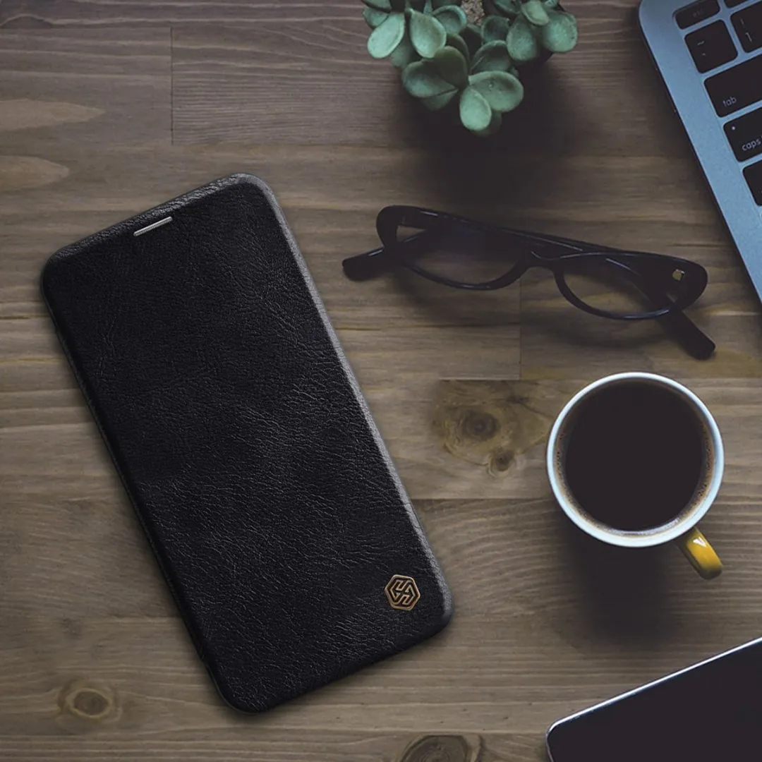 Nillkin Qin Leather Case iPhone 12 Pro Max - Blauw - 2 Pasjes