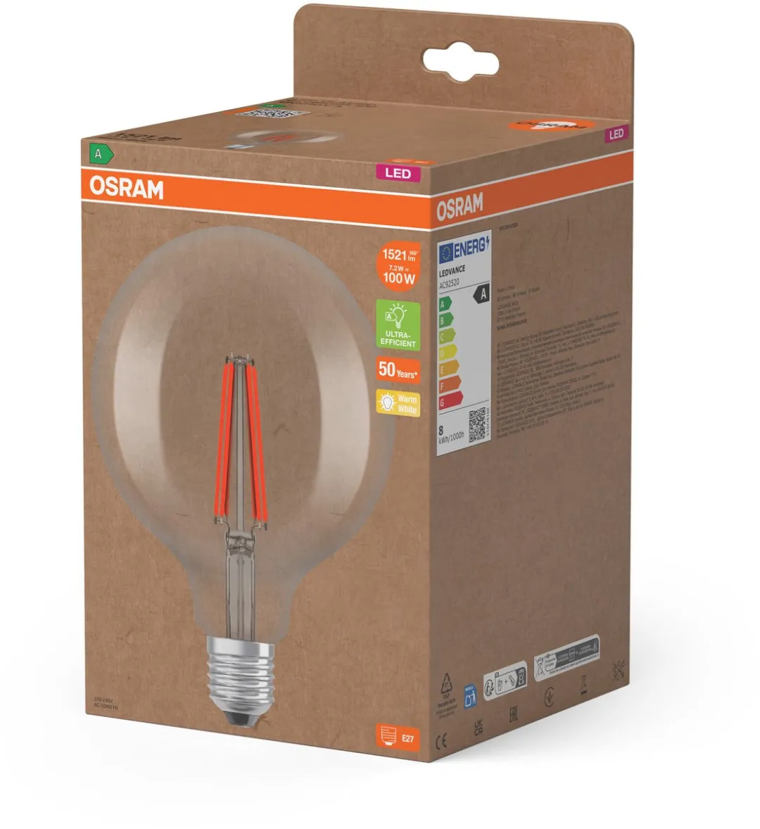 Osram Classic Mini Candle LED - 7.2W 2700K Warm Wit - afbeelding 6 van 6