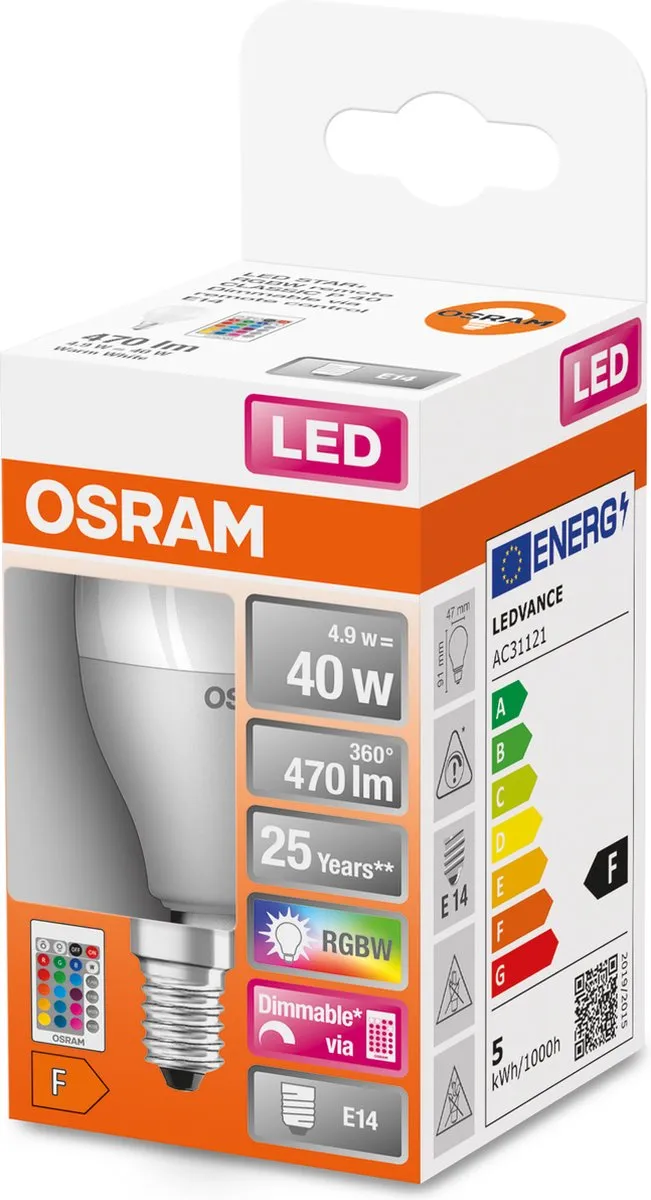 Osram LED-lamp E14 4.9W Warmwit Mat - 2700K