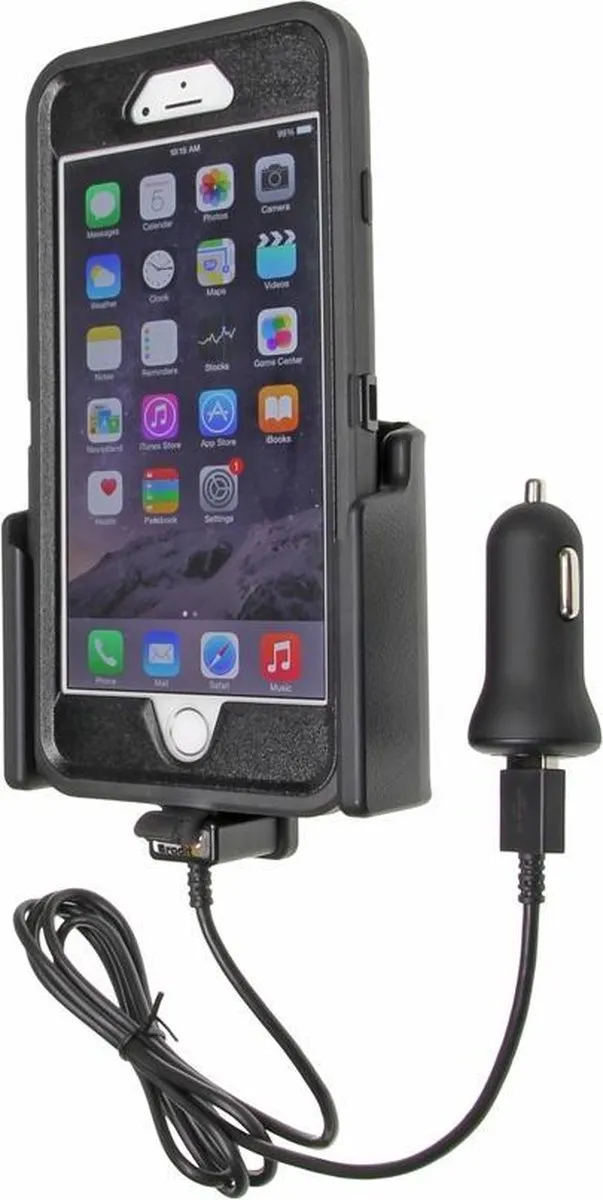 Brodit Actieve Houder iPhone 6 Plus - 12V USB - Zwart