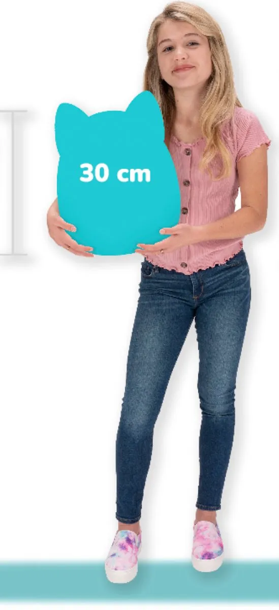 Squishmallows Woxie Bigfoot Knuffel - 30cm - Magenta met multikleurig haar
