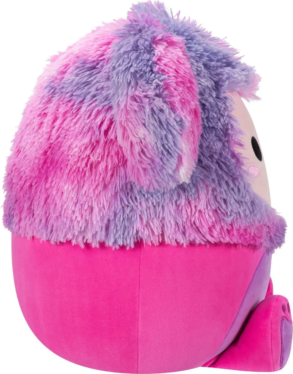 Squishmallows Woxie Bigfoot Knuffel - 30cm - Magenta met multikleurig haar