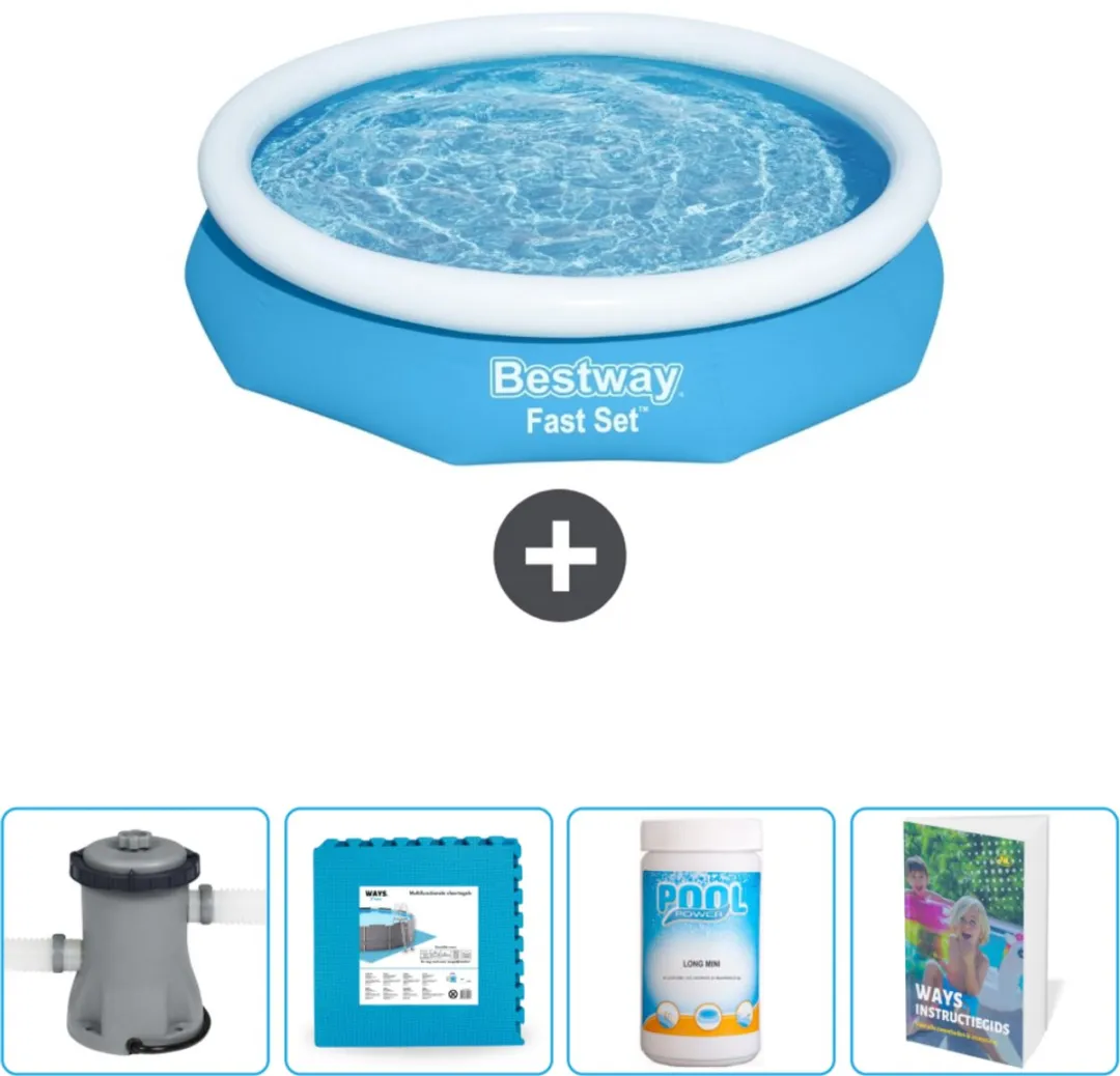 Bestway Fast Set Rond Zwembad 305x66cm - Blauw - 3200L