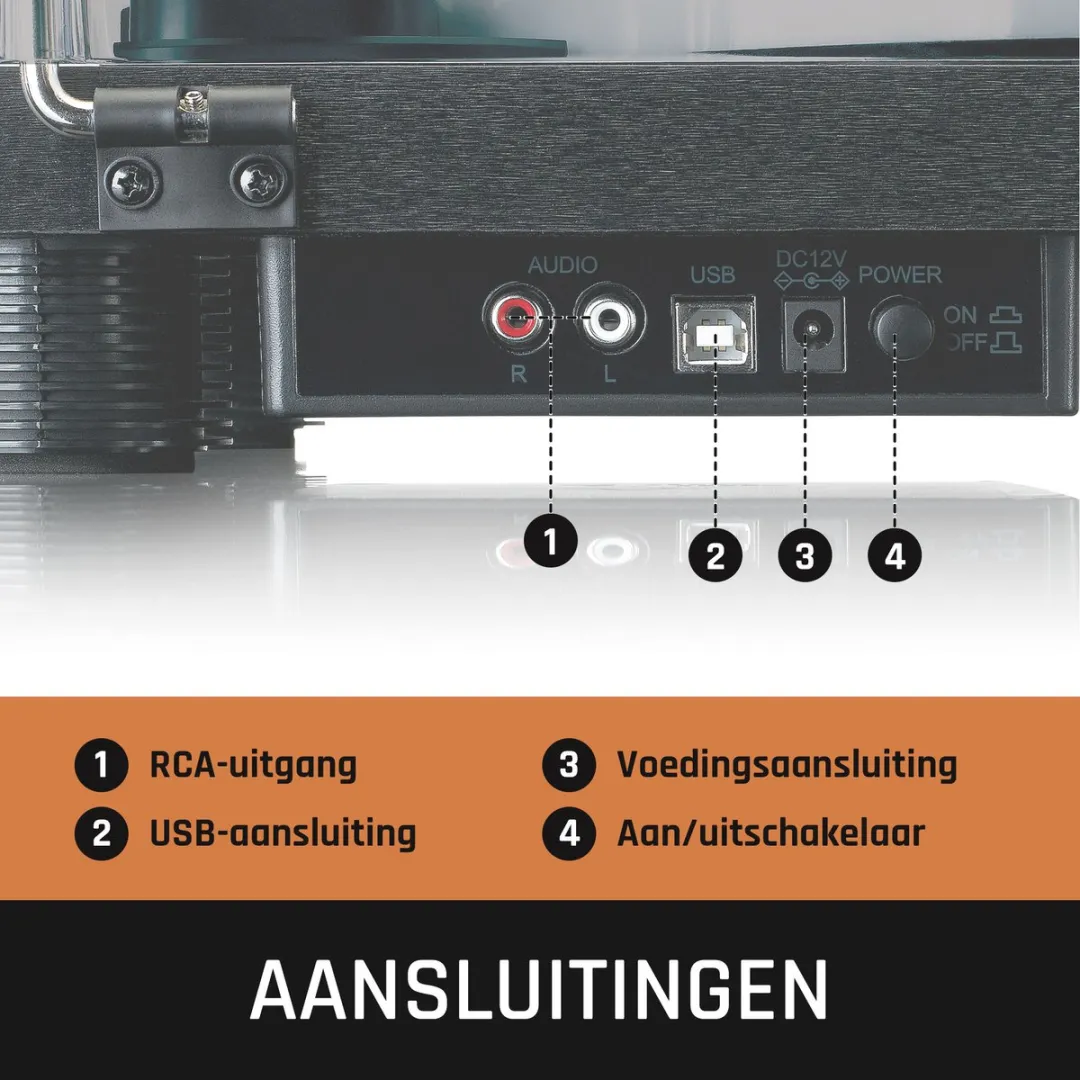 Lenco LS-50LEDBK Platenspeler - Zwart