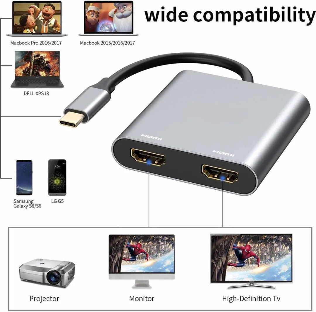 NÖRDIC USBC-N1168 USB-C naar HDMI Adapter 4K 60Hz - Space Gray