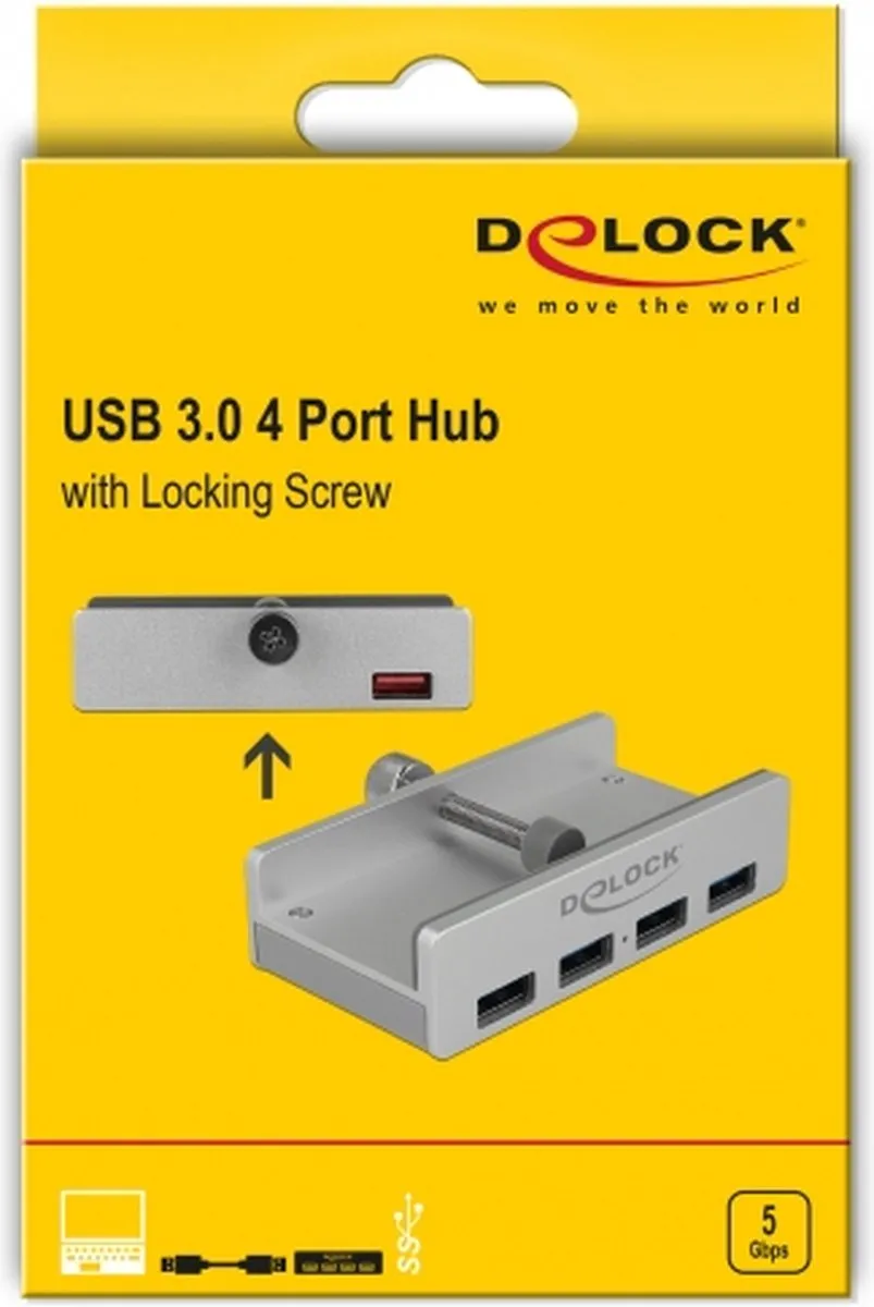 Delock USB 3.0 5-Poorts Hub 64046 - Zilver - afbeelding 6 van 6