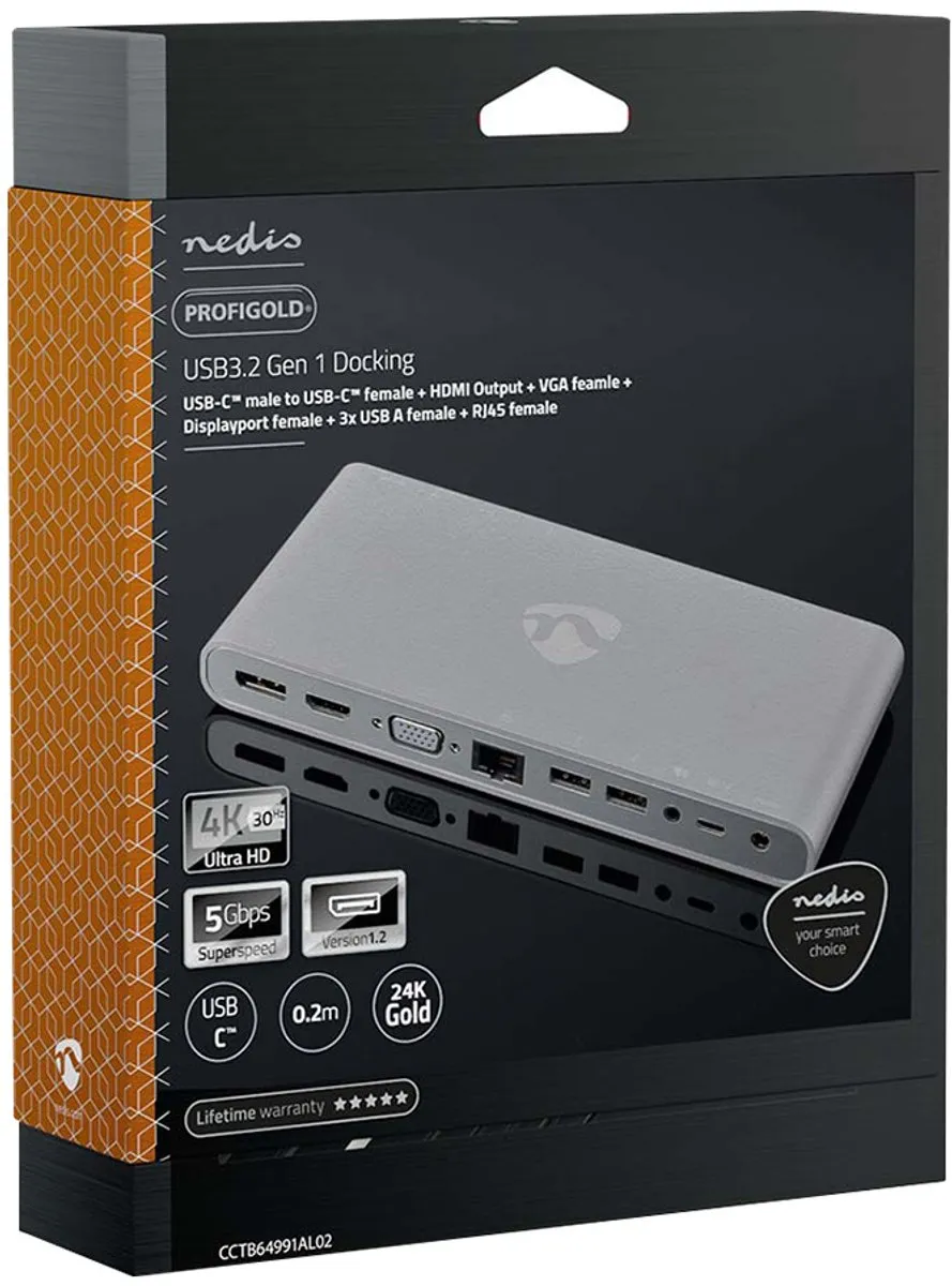 Nedis CCTB64991AL02 USB-C Docking Station - 0,2m - Wit