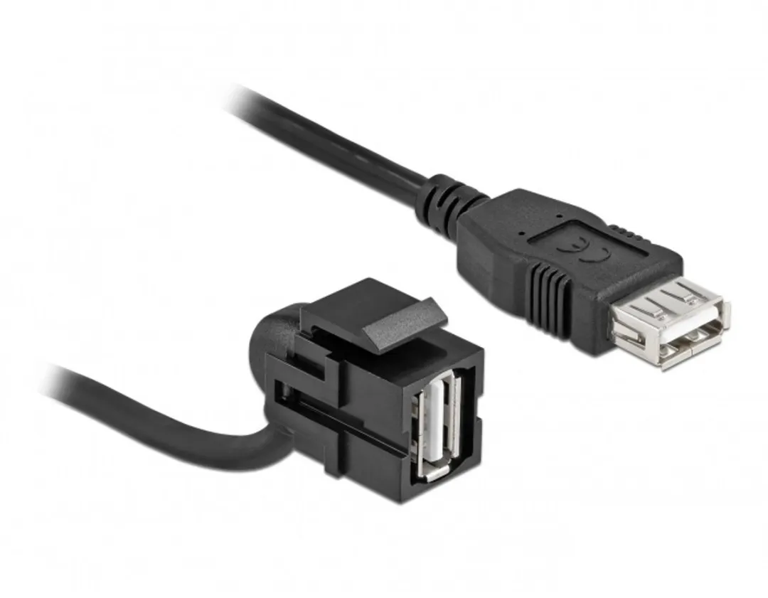 Delock Keystone USB 2.0 Module - 110° - Zwart