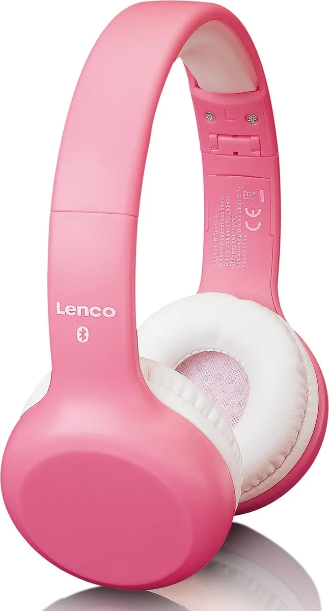 Lenco HPB-110PK Vouwbare Kinder Bluetooth Hoofdtelefoon - Roze