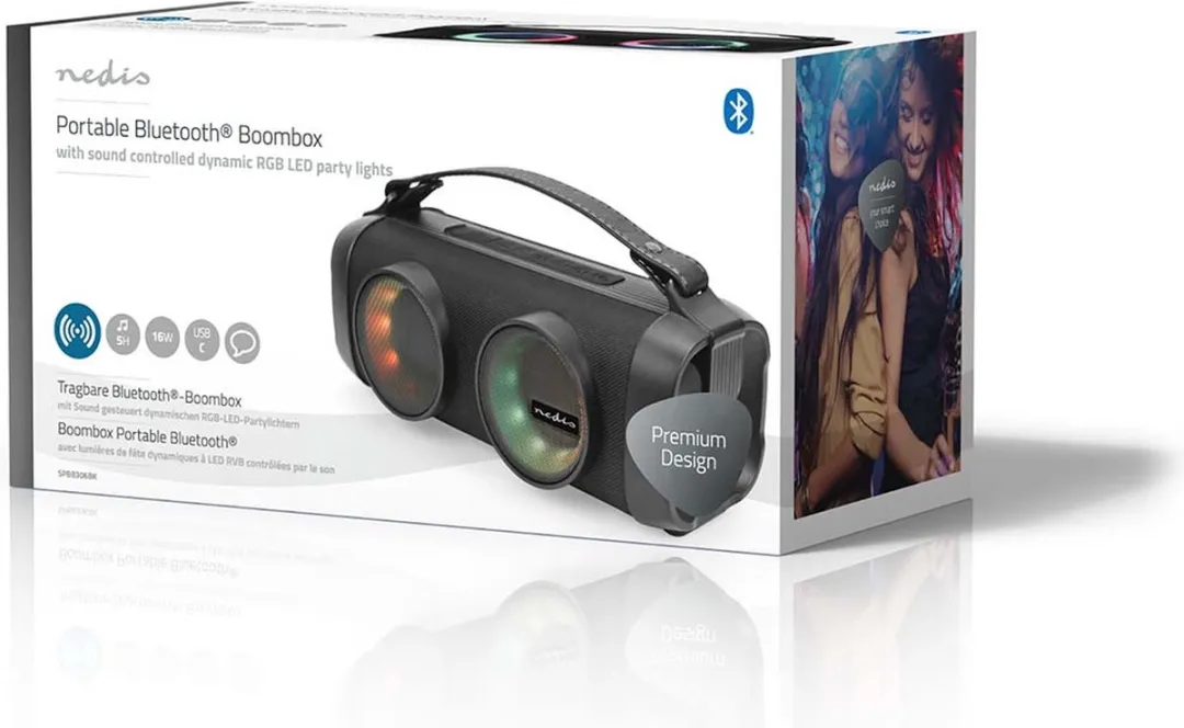 Nedis SPBB306 Bluetooth Partybox - 24W - Zwart