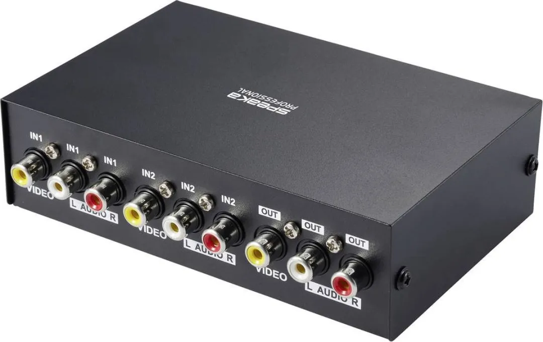 SpeaKa Professional SP-11175216 Composite-switch 2 poorten - Zwart