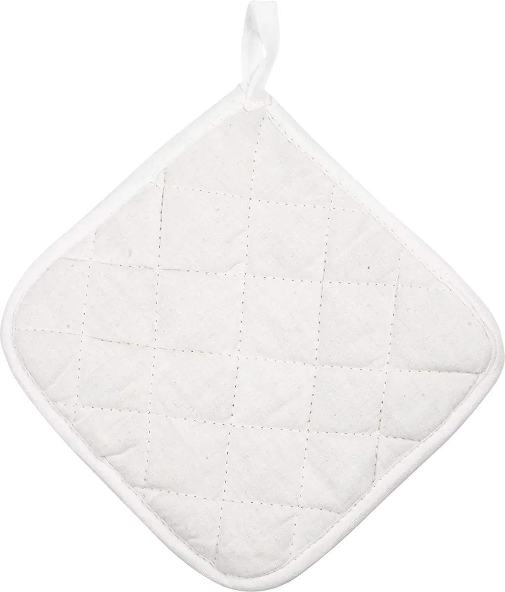 Creativ Company Katoenen Pannenlappen 20x20cm - Wit - 4 Stuks