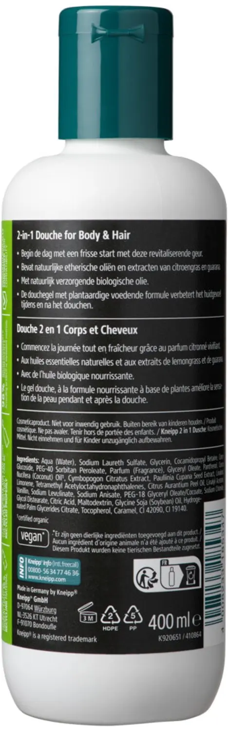 Kneipp Men Douchegel & Shampoo 2-in-1 - 400ml - afbeelding 2 van 2