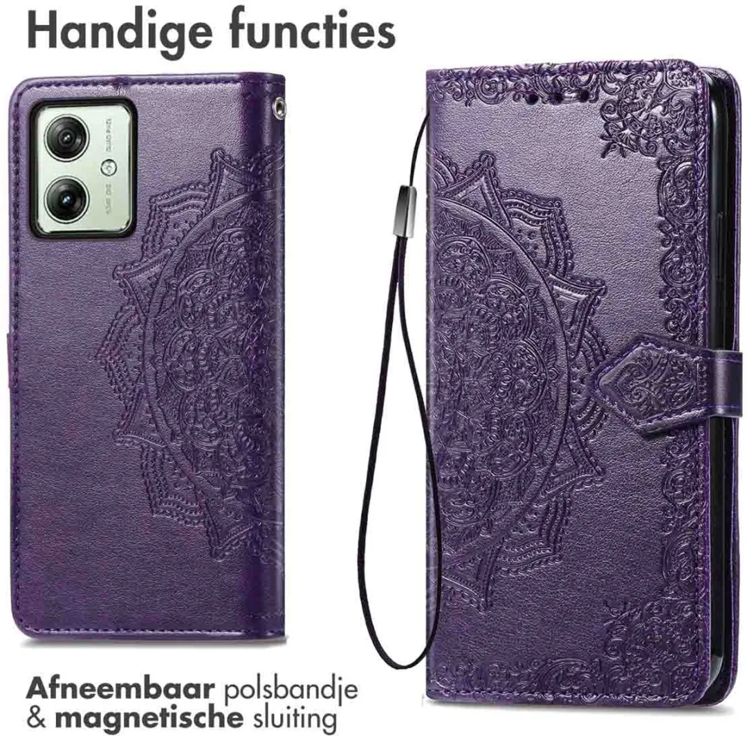 Imoshion Moto G54 Hoesje - Mandala Bookcase - Paars