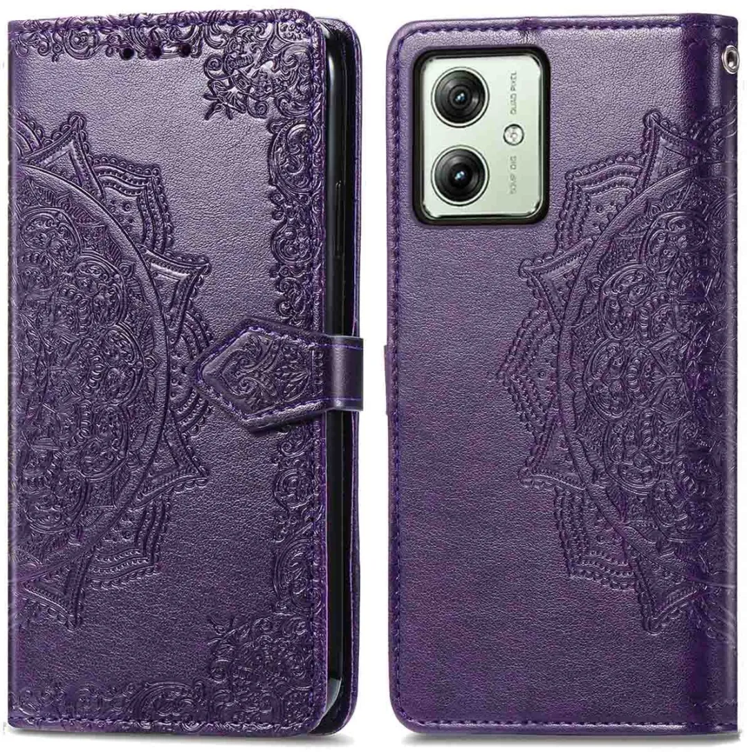 Imoshion Moto G54 Hoesje - Mandala Bookcase - Paars