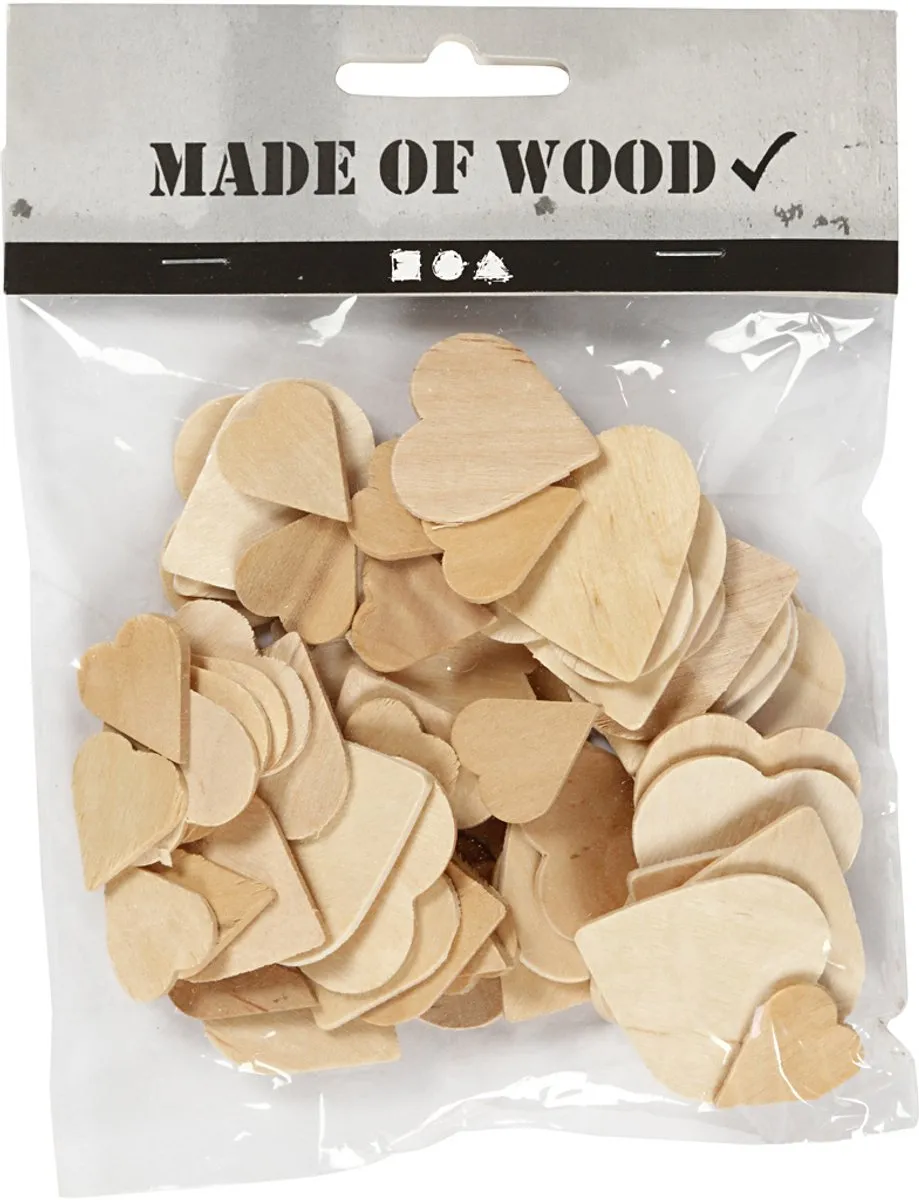 Creativ Company Creotime Houten Knutselset Hart 60 Stuks