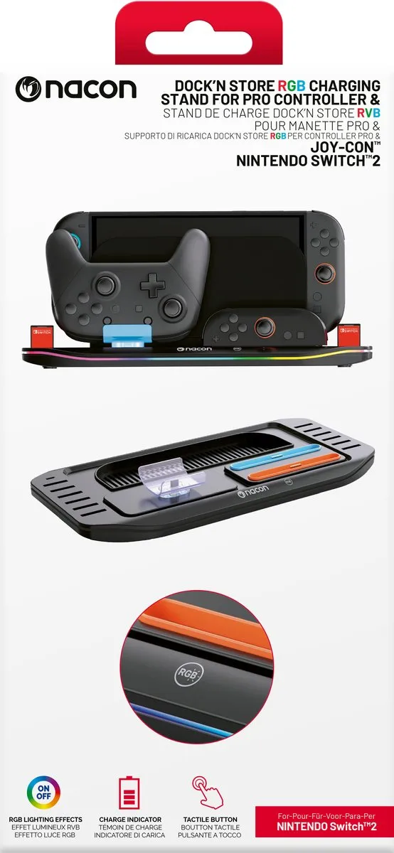 Nacon Nintendo Switch 2 Dock'n Store RGB-Laadstation - Zwart - afbeelding 6 van 6