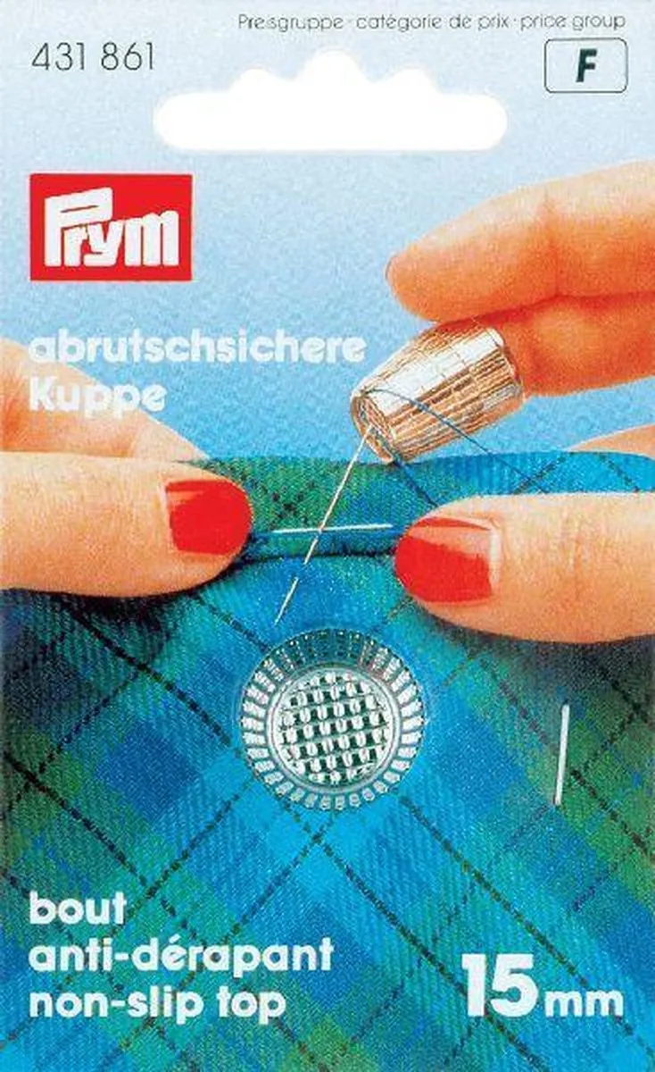 Prym Vingerhoed Antislip 15mm - Zilverkleurig