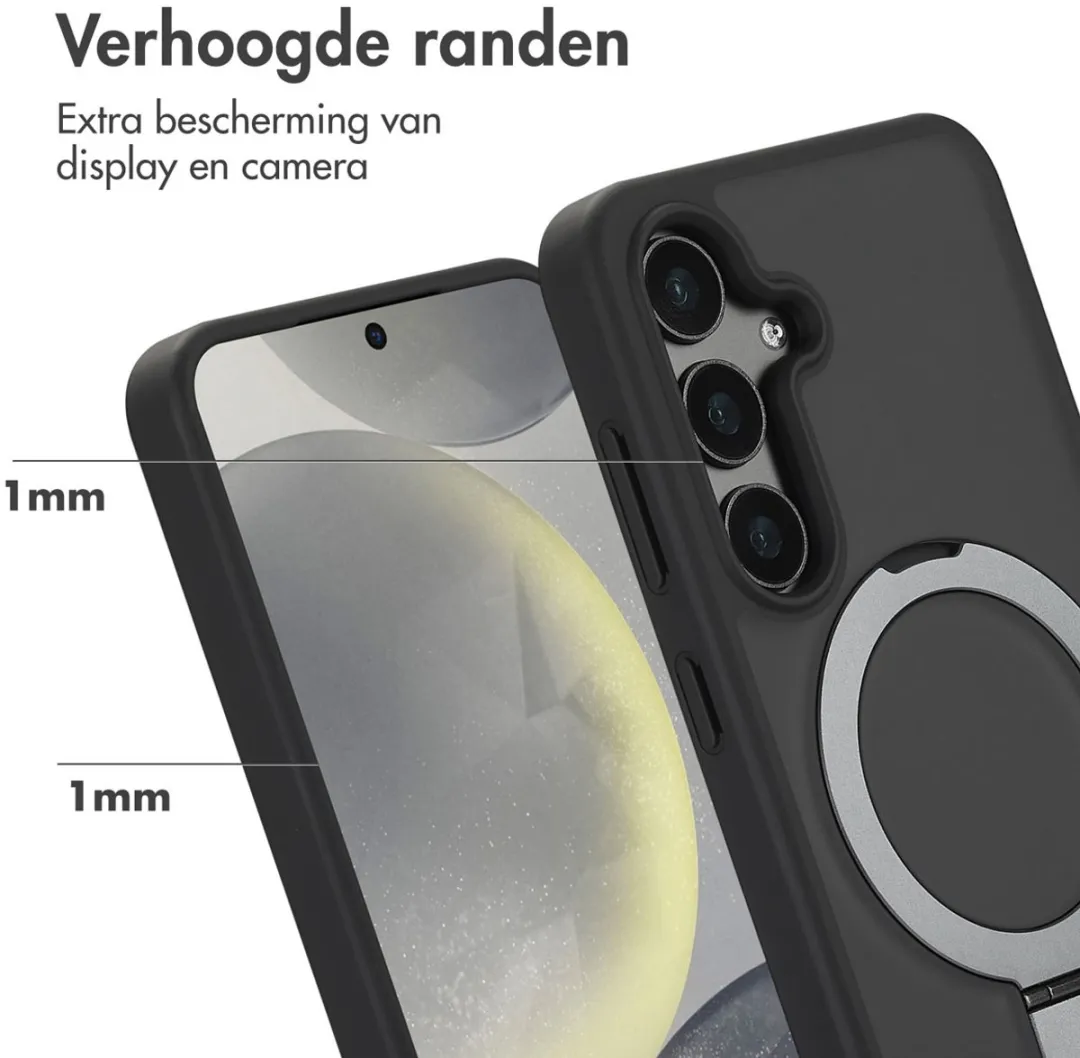 Accezz Hoesje Samsung Galaxy S24 Magnetische Ring Stand - Zwart
