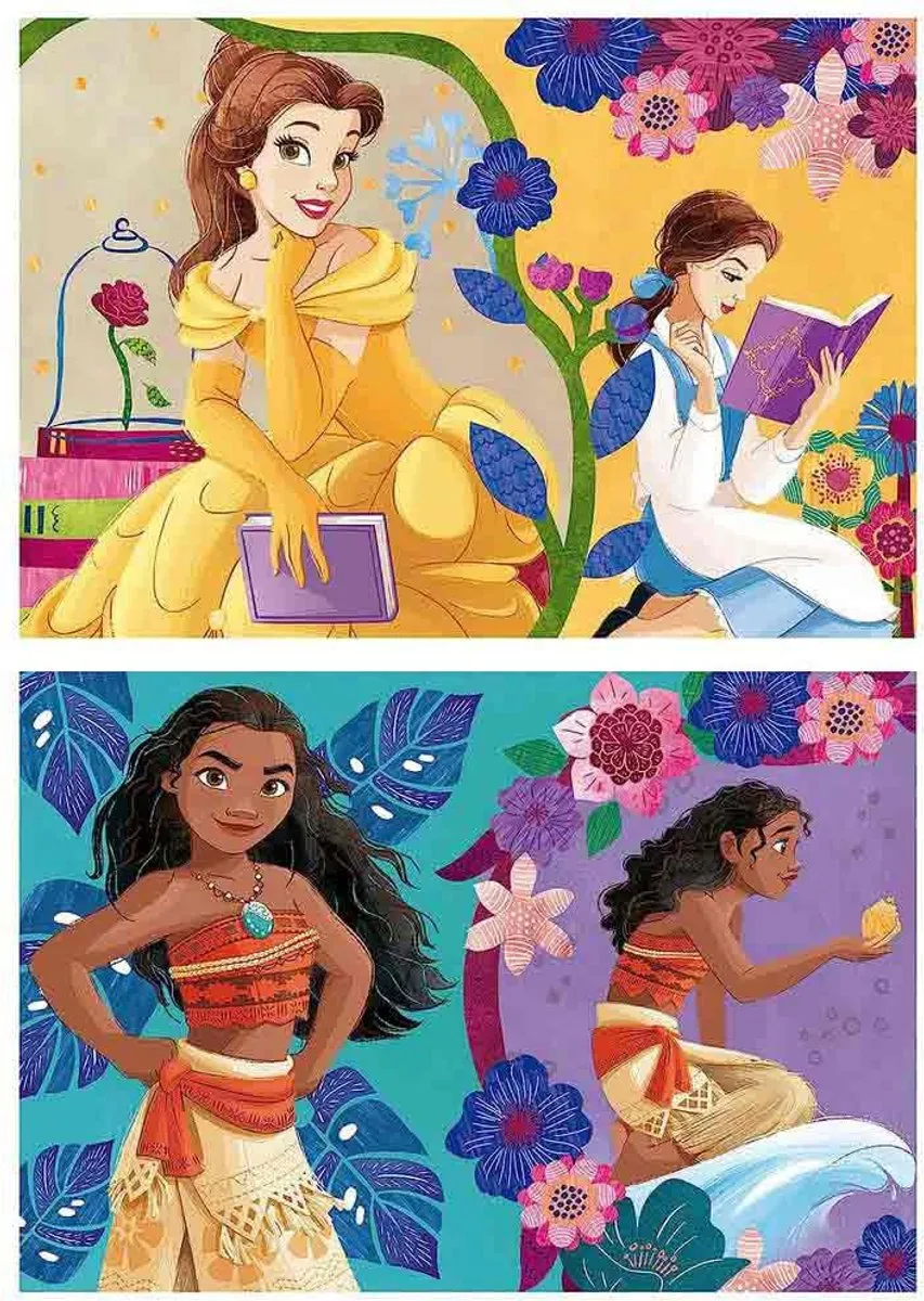 Educa Disney Princess Bella & Vaiana Houten Puzzel 225 Stuks - ED19671