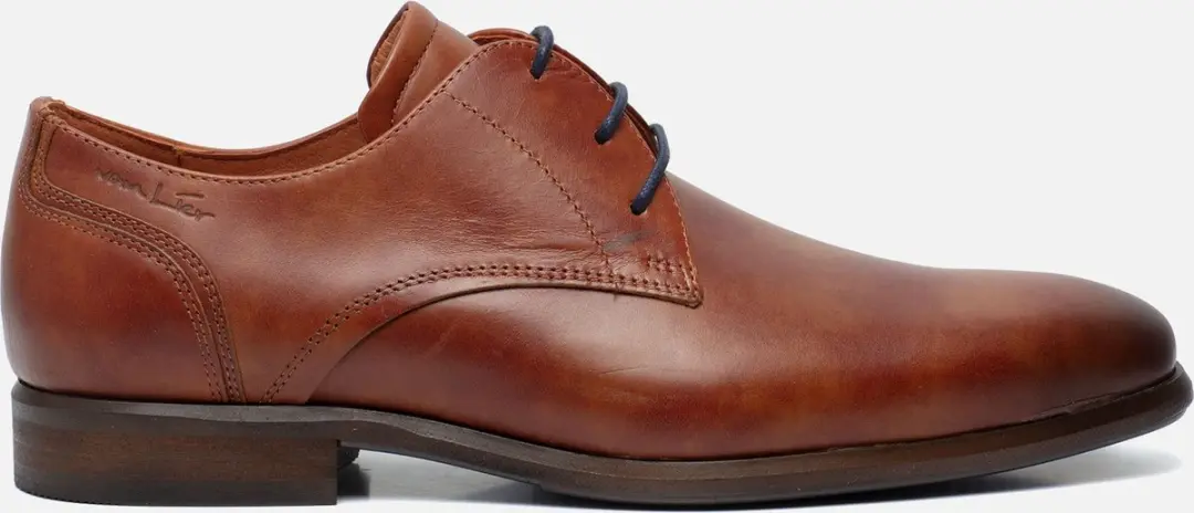 Van Lier Erasmo veterschoenen cognac Leer