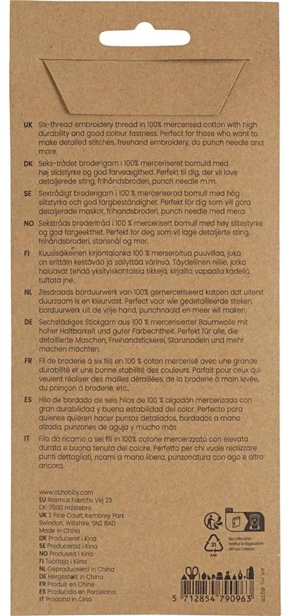 Creativ Company Borduurgaren - Meerkleurig 10 Kleuren