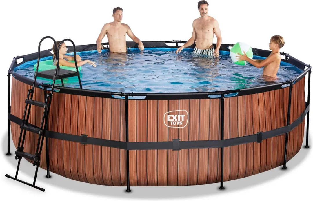 EXIT Wood Zwembad 450x122cm - Bruin - 15.233L