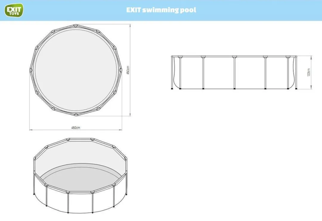EXIT Wood Zwembad 450x122cm - Bruin - 15.233L