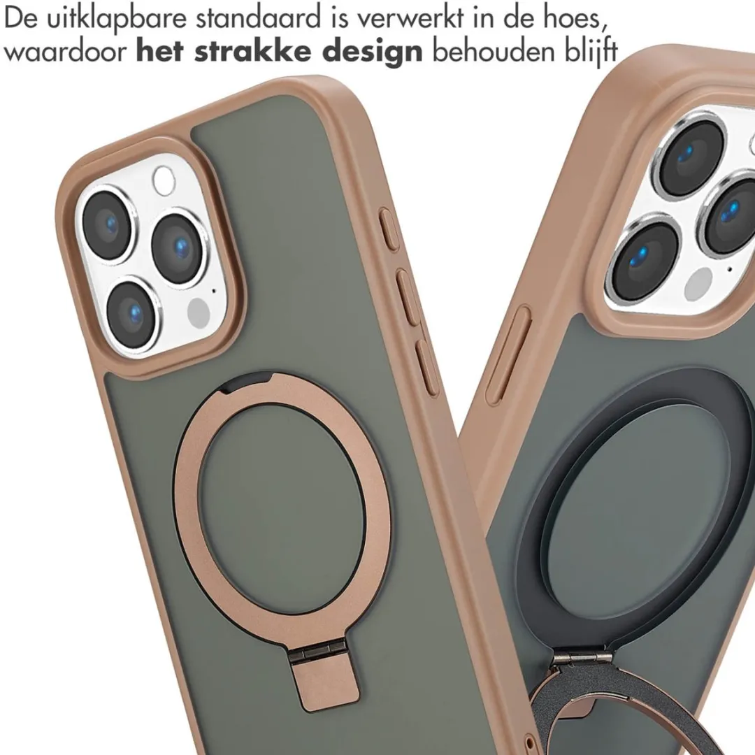 Accezz Hoesje iPhone 16 Pro Max - MagSafe Ring Stand - Bruin