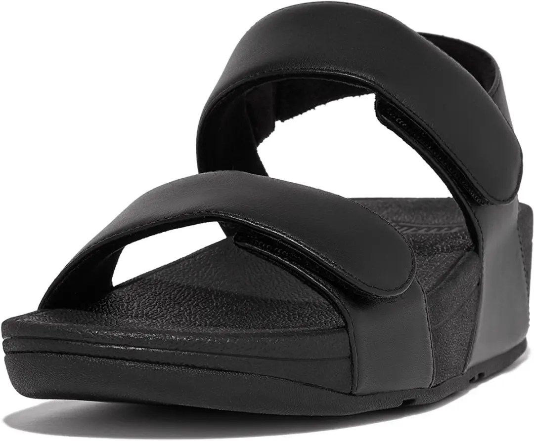 FitFlop Lulu Adjustable Leather Back-Strap Sandals ZWART