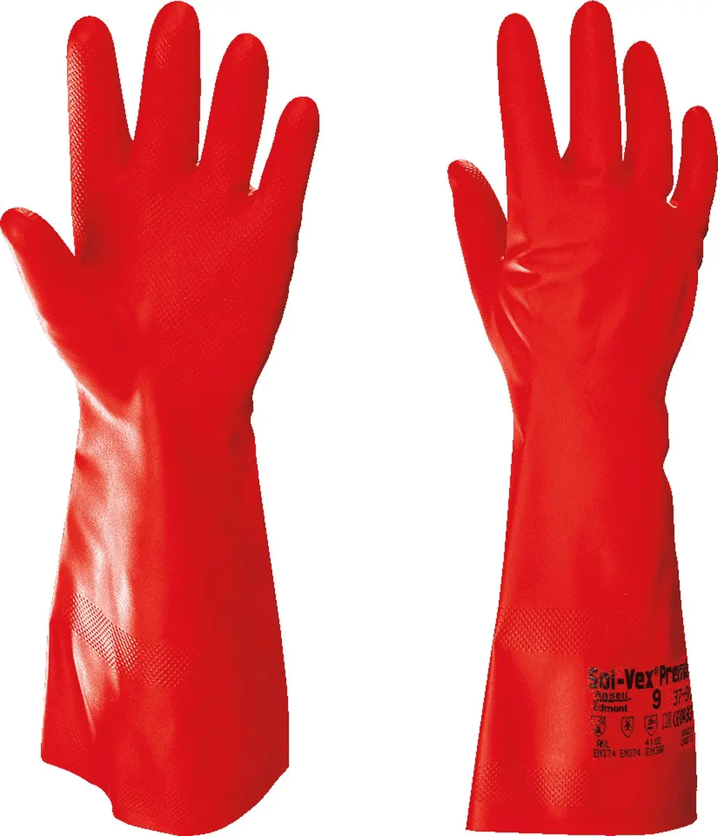 Ansell AlphaTec 37-900 Handschoen - 12 Paar - Rood - afbeelding 3 van 3
