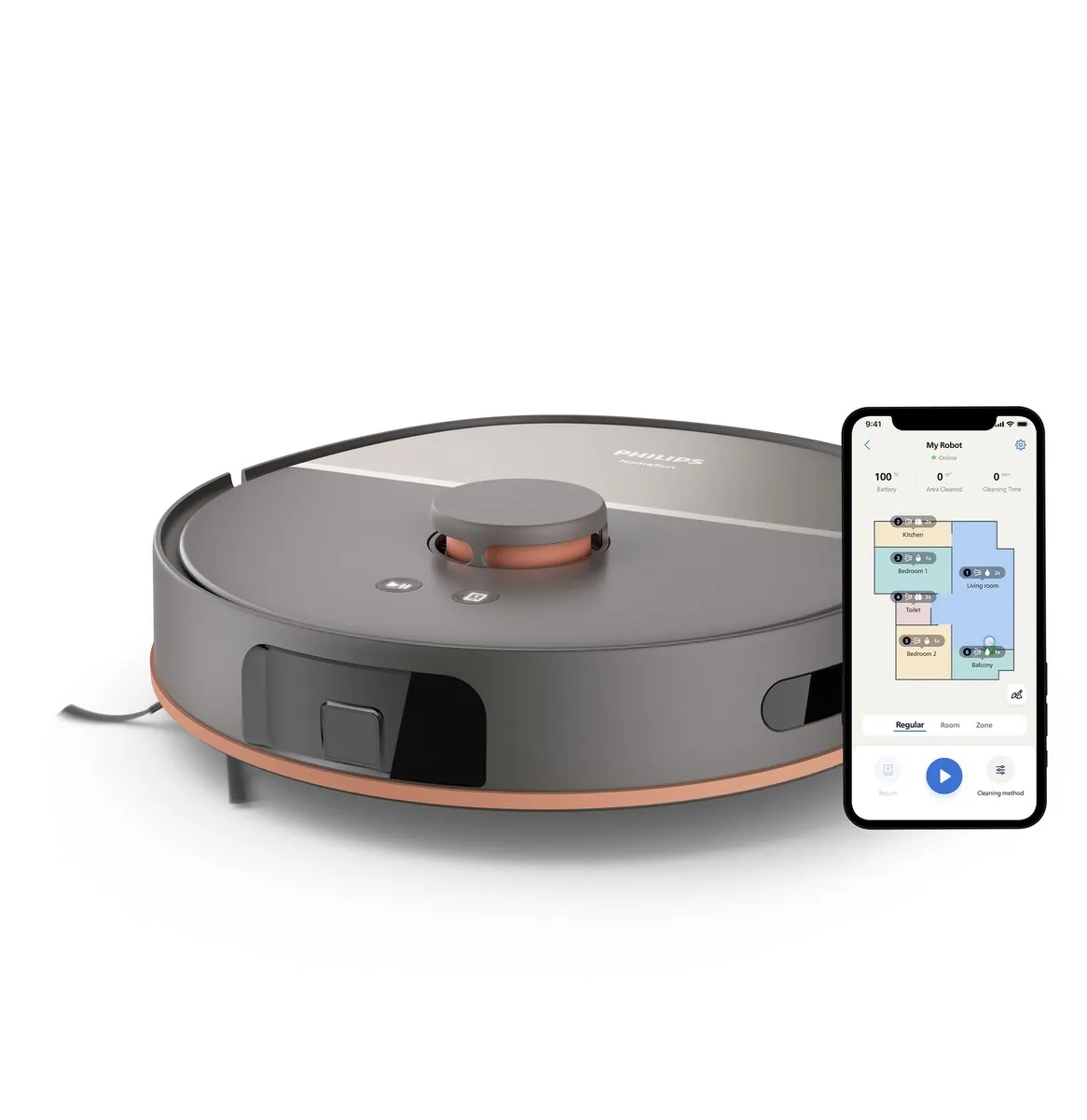 Philips HomeRun 5000 XU5000/10 Robotstofzuiger met dweilfunctie